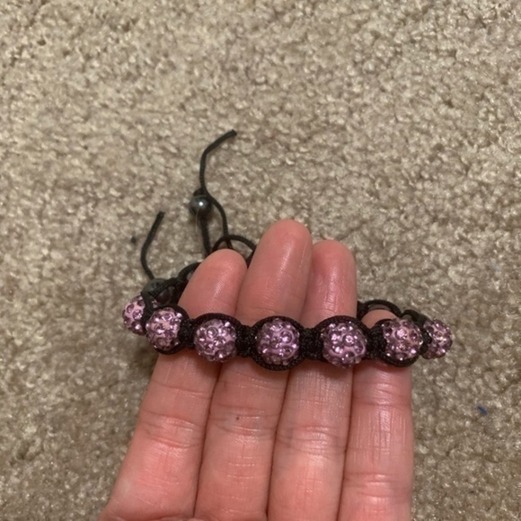Pink and Black Adjustable Bracelet - Picture 1 of 6